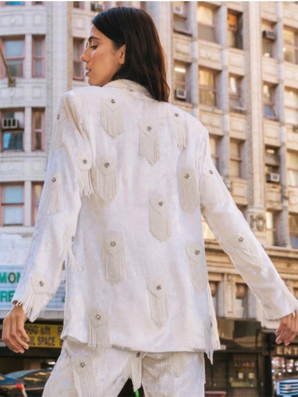 NASTY GAL Premium Velvet Hand Embellished Blazer